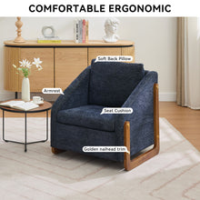 Load image into Gallery viewer, Modern Upholstered Armchair With Wooden Side Frame
