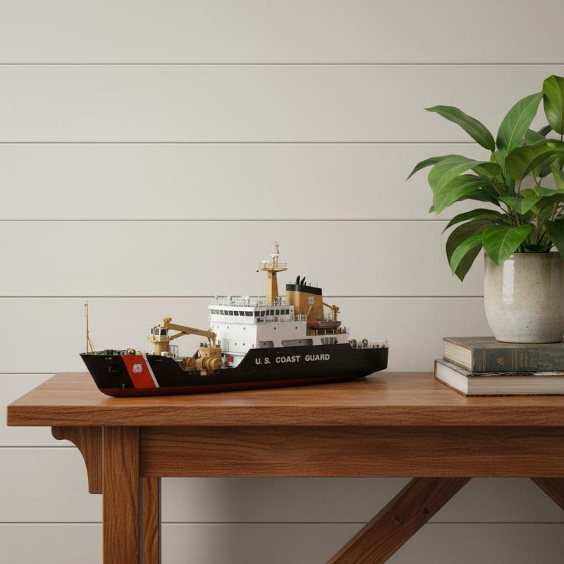 Hand Painted Model Boat (624559) - Black / White