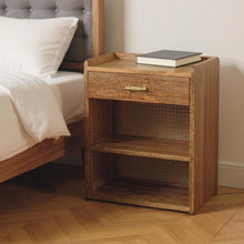 Load image into Gallery viewer, 23" Solid Wood One Drawer Nightstand - Oak

