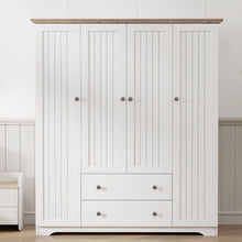 Load image into Gallery viewer, 4 Door Wardrobe Armoire With 2 Drawers
