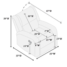 Load image into Gallery viewer, Modern Style Manual Recliner With Square Arms And Tufted Design
