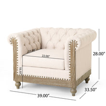 Load image into Gallery viewer, Fabric Upholstered Club Chair With Scrolled Tuxedo Arms
