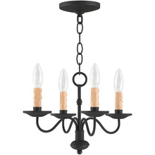 Load image into Gallery viewer, 9" Four Light Dimmable Chandelier With Shades - Black
