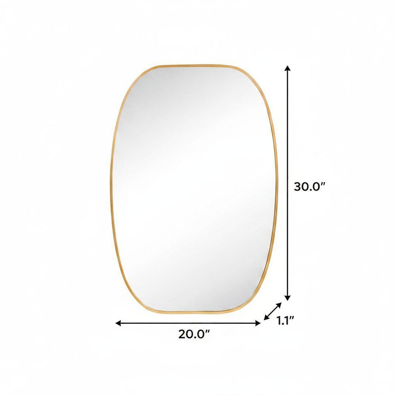 Aluminum Oval Framed Bathroom Vanity Mirror (756112) - Gold