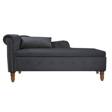 Load image into Gallery viewer, Chaise Lounge Indoor, Lounge Chair For Bedroom With Storage &amp; Pillow, Modern Upholstered Rolled Arm Chase Lounge For Sleeping With Nailhead Trim For Living Room Bedroom Office
