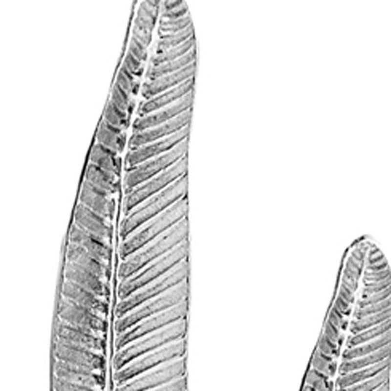 Tall Feather Tabletop Sculptures (Set of 2) - Silver