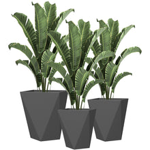 Load image into Gallery viewer, Outsunny - 18", 15.25", 11.75" Tall Planters (Set of 3), Indoor Outdoor Planters With Drainage Holes, Stackable Flower Pots For Garden, Patio, Balcony, Front Door - Gray
