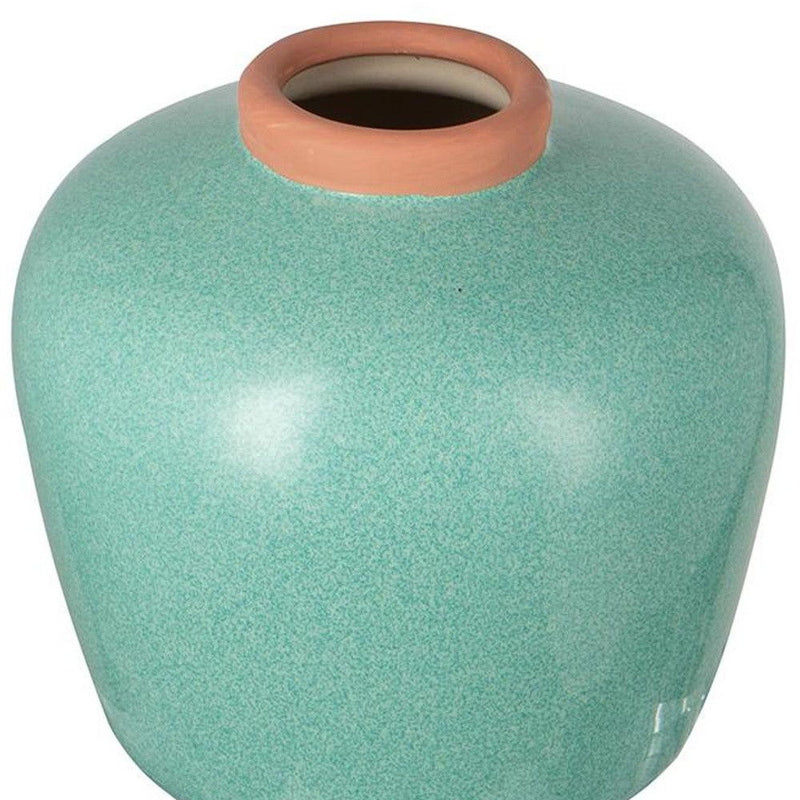 Mottled Round Table Vase - Blue / Brown