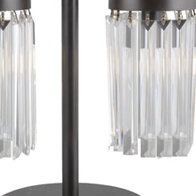 Load image into Gallery viewer, Iron Two Light Cylinder Bedside Table Lamp With Clear Cylinder Shade - Black
