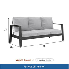 Load image into Gallery viewer, 3 Seat All-Weather Patio Sofa With Cushions
