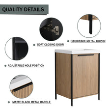 Load image into Gallery viewer, Modern Freestanding Bathroom Vanity With Resin Sink &amp; Soft Close Cabinet Doors
