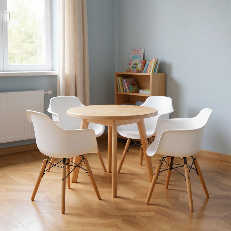 Heavy Duty Plastic And Wood Juvenile Side Chairs (Set of 4) - White
