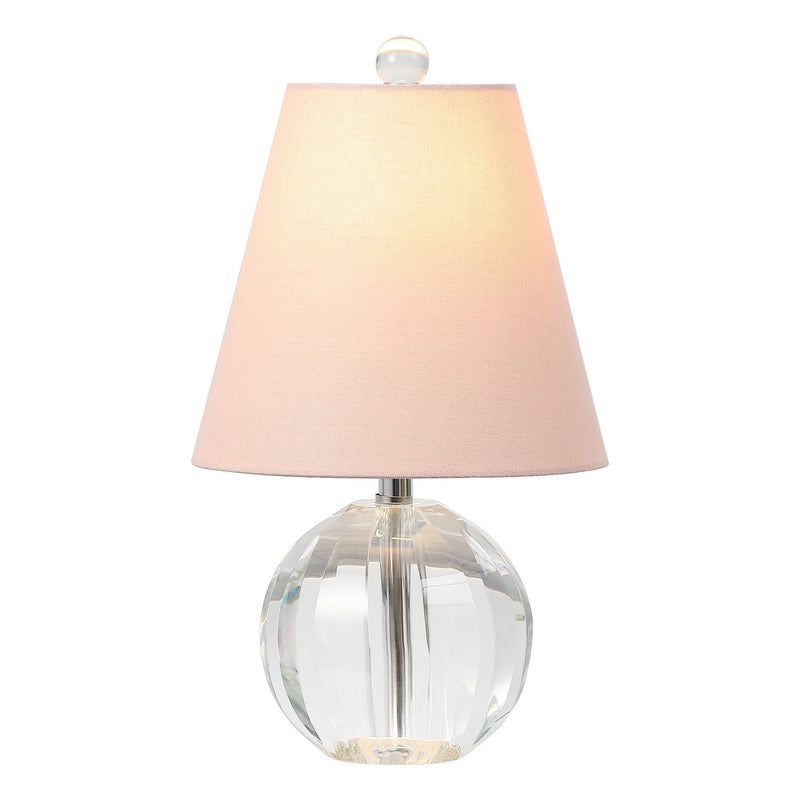 Globe Bedside Lamp With Empire Shade - Beige / Clear