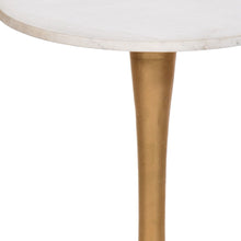 Load image into Gallery viewer, 19" Marble Round End Table - Gold And White
