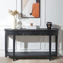 Load image into Gallery viewer, Carved Console Table With Storage Shelf For Living Room - Black
