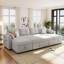 Load image into Gallery viewer, U-Shaped Sectional Sofa Bed With Storage And USB Ports
