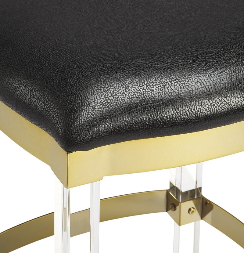 Acrylic Backless Counter Height Bar Chair - Brown / Clear