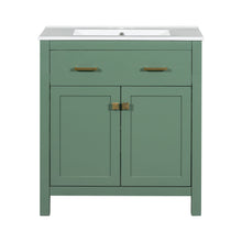 Load image into Gallery viewer, Bathroom Vanity With Ceramic Sink, Modern Single Bathroom Cabinet With 2 Doors And A Shelf, Soft Close Doors
