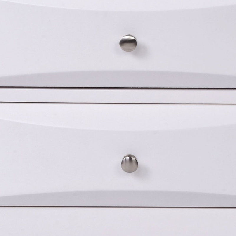 Elegant 3 Drawer Nightstand - White