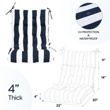 Load image into Gallery viewer, 2 Piece High Back Patio Chair Cushion Set, Tufted Adirondack And Rocking Chair Cushions
