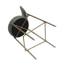 Load image into Gallery viewer, Faux Leather Metal Low Back Bar Height Bar Chairs (Set of 2) - Green / Gold
