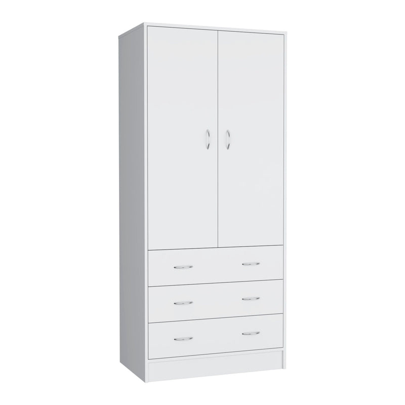 71" Two Door Three Drawer Combo Dresser - White