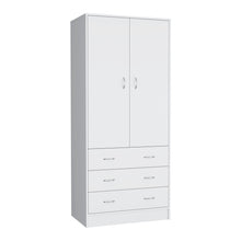 Load image into Gallery viewer, 71" Two Door Three Drawer Combo Dresser - White
