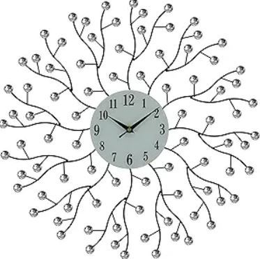 Silent Analog Round Wall Clock - Black / White / Clear