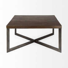 Load image into Gallery viewer, Solid Wood And Metal Square Coffee Table - Brown
