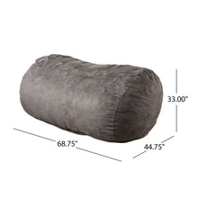 Load image into Gallery viewer, Flora - Traditional 6.5 Foot Suede Bean Bag - Charcoal
