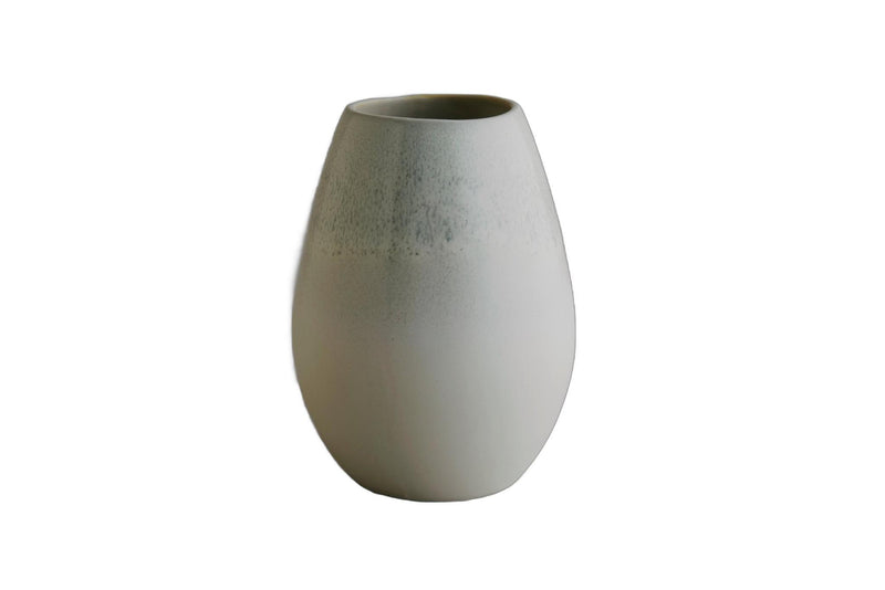 Ceramic Oval Table Vase - Light Gray