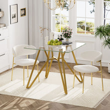 Load image into Gallery viewer, Modern Glass Dining Table With Metal Legs
