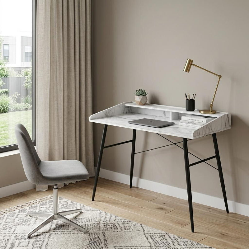 Parsons Writing Desk - White / Black