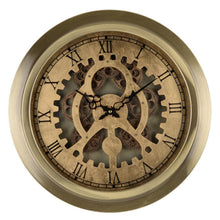 Load image into Gallery viewer, Industrial Style Round Wall Clock - Gold
