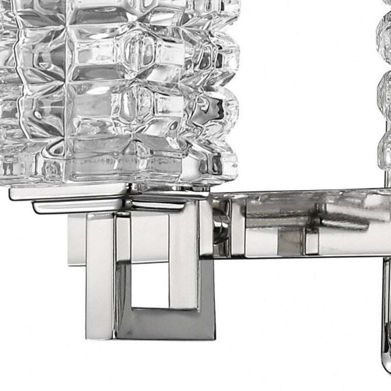 Coralie 3-Light Polished Sconce With Pressed Crystal Shades - Nickel