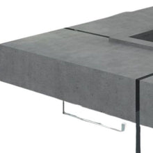 Load image into Gallery viewer, Concrete And Glass Square Coffee Table - Gray And Clear
