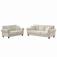 Load image into Gallery viewer, Modern 3 And 2 Seater Sofa With Rolled Arms, Tufted Upholstered Couch
