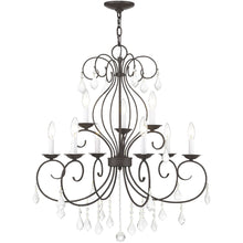 Load image into Gallery viewer, Nine Light Metal Dimmable Chandelier With Shades - Bronze / Clear

