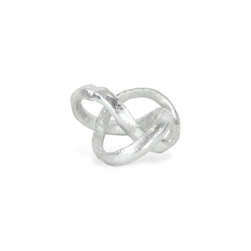 Modern Abstract Infinity Knot Tabletop Sculpture - Silver