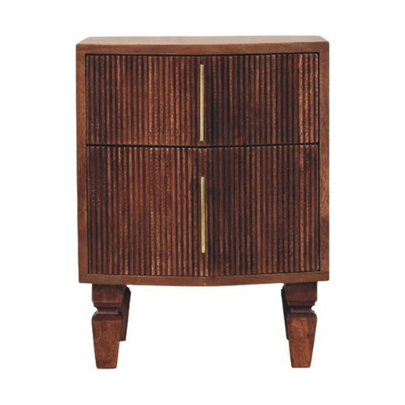 22" Solid Wood 2-Drawer Nightstand - Brown