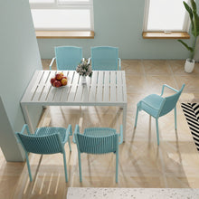 Load image into Gallery viewer, 4 Piece Stackable Single Chairs With Vertical Stripe Design For All Weather
