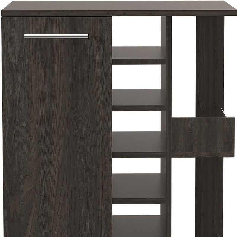Rolling Dining Room Bar Cart With Wine Storage - Espresso