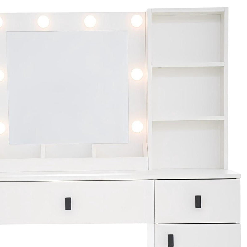 Wood Lighted Two Drawer Dresser (714435) - White