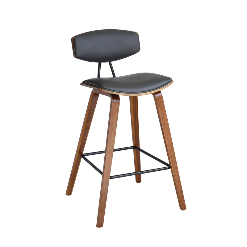 Fabric And Iron Low Back Counter Height Bar Chair - Gray And Brown
