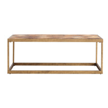 Load image into Gallery viewer, 48" Solid Wood And Metal Rectangular Coffee Table - Brown
