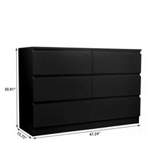 Load image into Gallery viewer, 6 Drawer Dresser With Spacious Countertop And Concealed Handles
