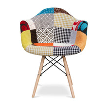 Load image into Gallery viewer, Upholstered Fabric Dining Arm Chair - Black / White / Rainbow / Natural
