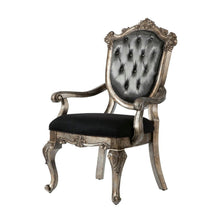 Load image into Gallery viewer, Tufted Fabric Solid Wood Open Back Dining Arm Chairs (Set of 2) - Dark Gray
