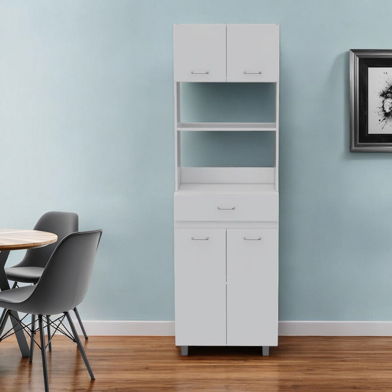 79" Pantry Cabinet With Three Shelves - White