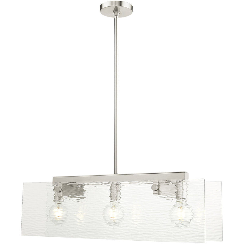 3-Light Dimmable Chandelier With Shades - Nickel